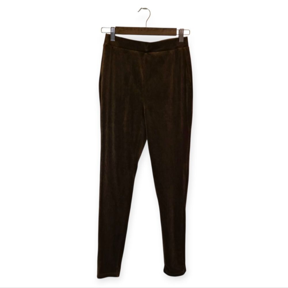 SHEIN SXY Brown Velvet Leggings Size Small NWOT - Picture 2 of 5